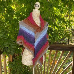 Handmade crocheted shawl shrug sweater. #6